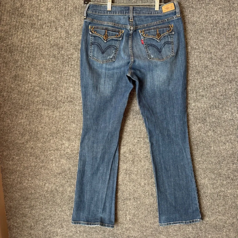 Levi's 515 Bootcut Jeans Women 6M Dark Wash Mid Rise Embellished‎ Pockets Denim